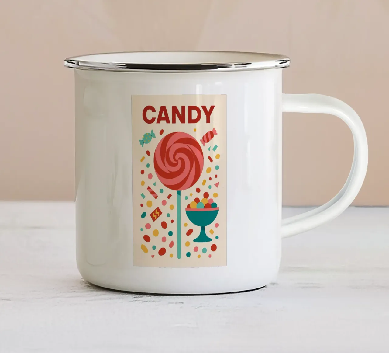 CANDY - Esplosione pop di dolcezza visiva tazza in smalto da Boissons - Affiches & posters - Retro