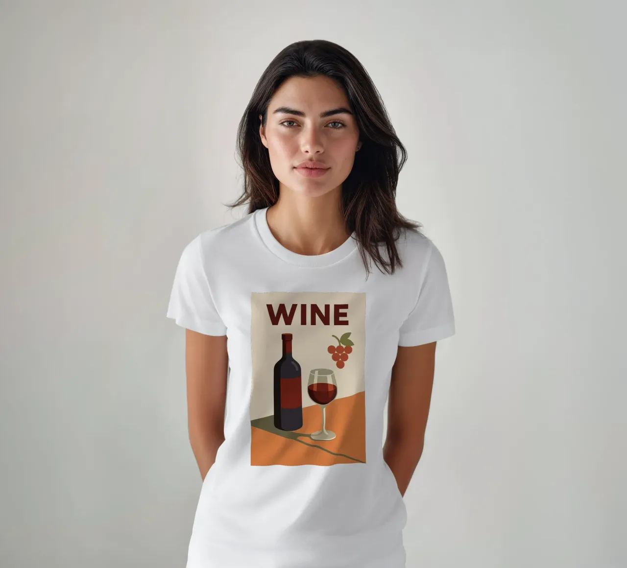 WINE - The elegance of the grape, the warmth of the wine t-shirt by Boissons - Affiches & posters - Retro