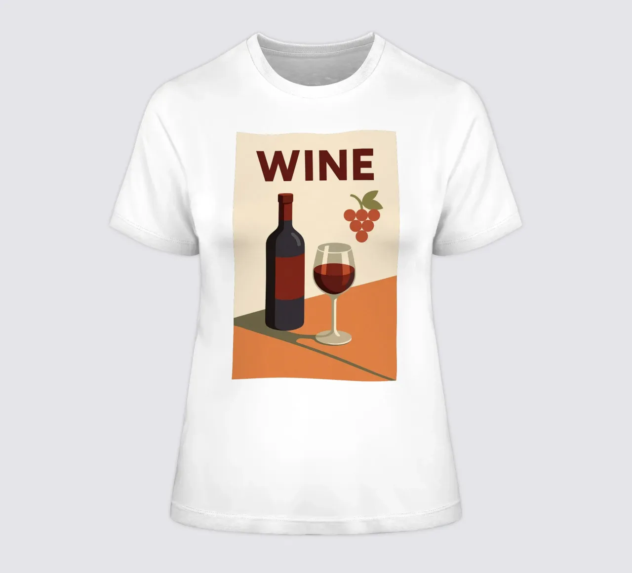WINE - The elegance of the grape, the warmth of the wine women's fitted t-shirt by Boissons - Affiches & posters - Retro