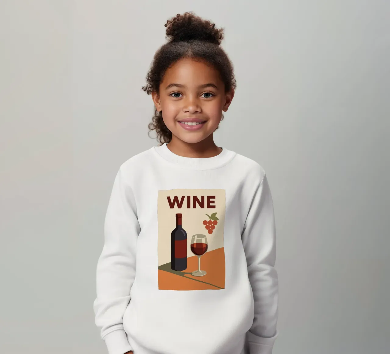 VINO - L'eleganza dell'uva, il calore del vino felpa bambino da Boissons - Affiches & posters - Retro