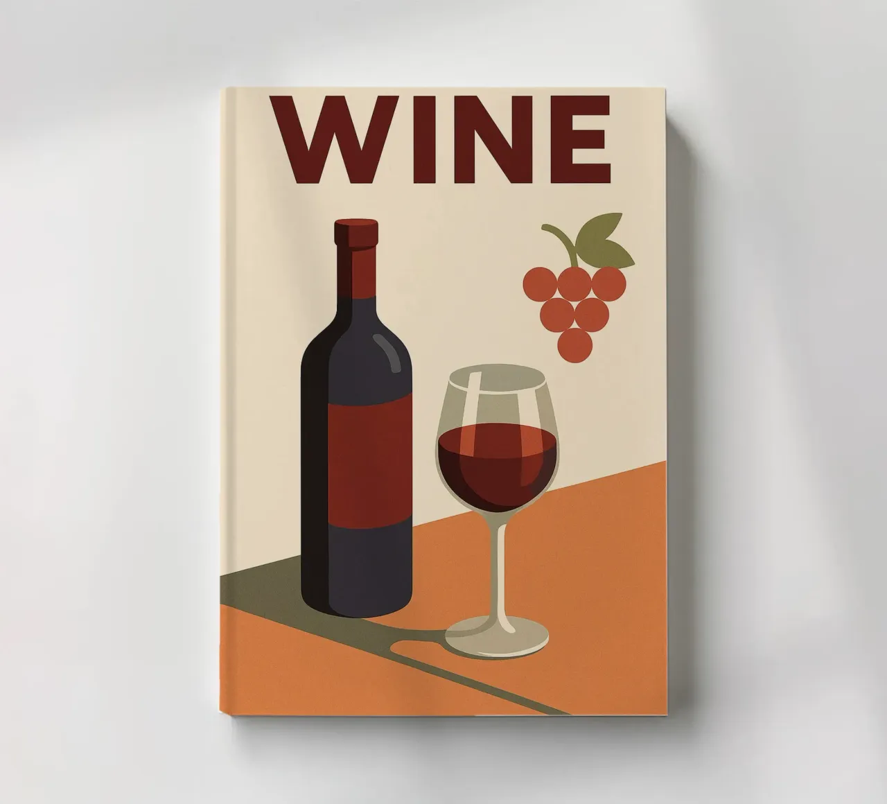 WINE - The elegance of the grape, the warmth of the wine notebook by Boissons - Affiches & posters - Retro