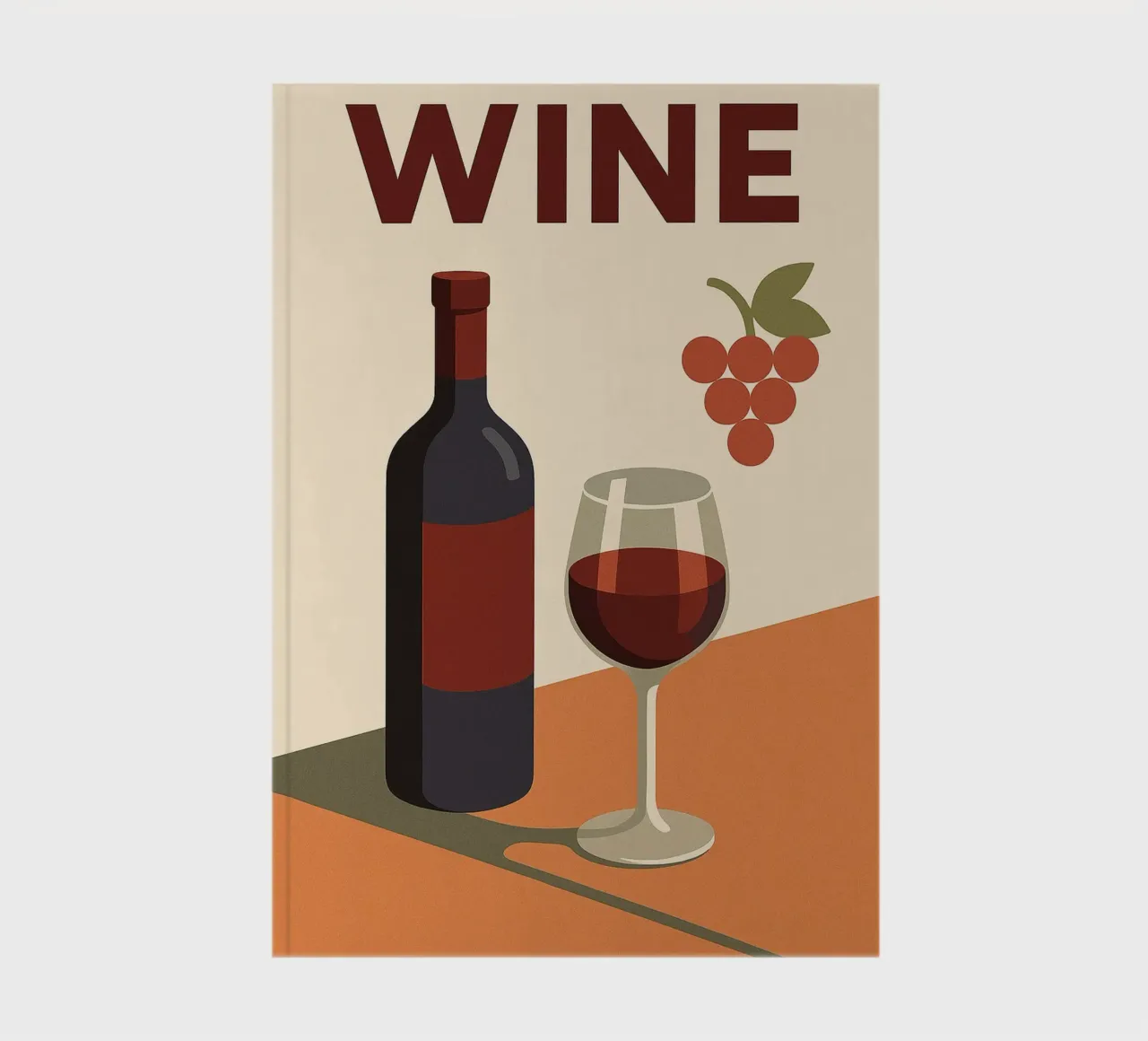 WINE - The elegance of the grape, the warmth of the wine notebook by Boissons - Affiches & posters - Retro