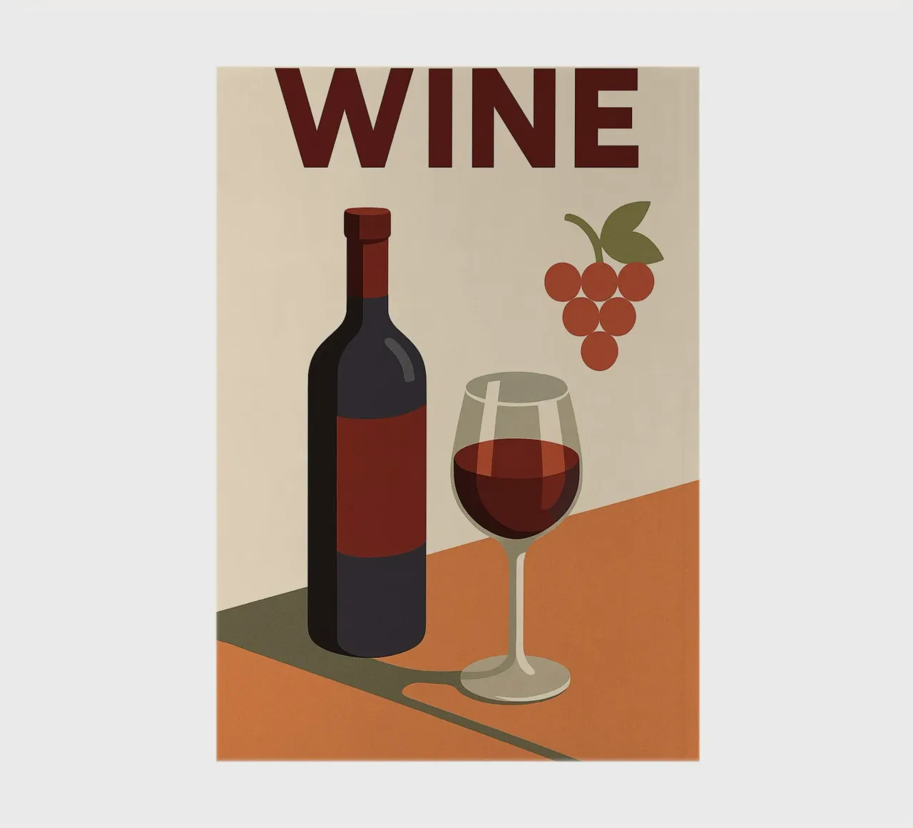 WINE - The elegance of the grape, the warmth of the wine notebook by Boissons - Affiches & posters - Retro