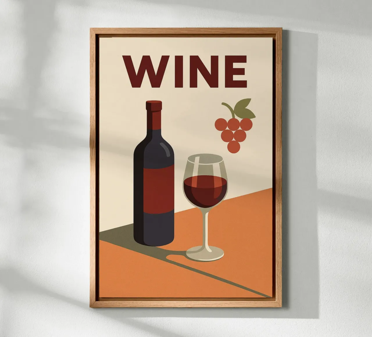 WINE - The elegance of the grape, the warmth of the wine canvas by Boissons - Affiches & posters - Retro