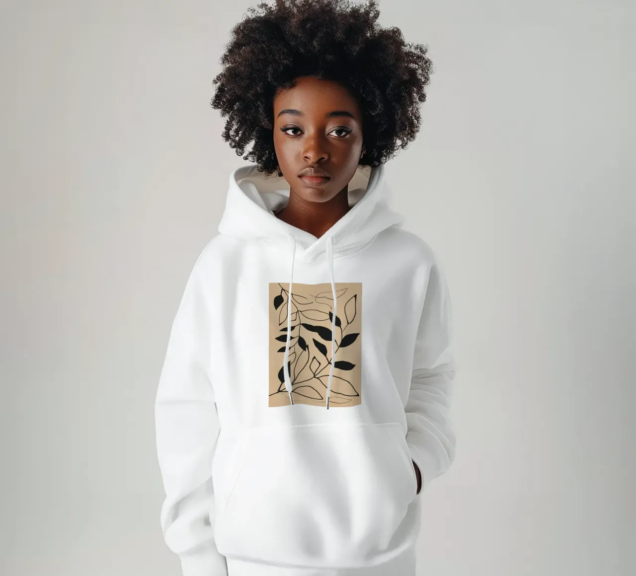 Linee botaniche felpa con cappuccio da LeaDArt