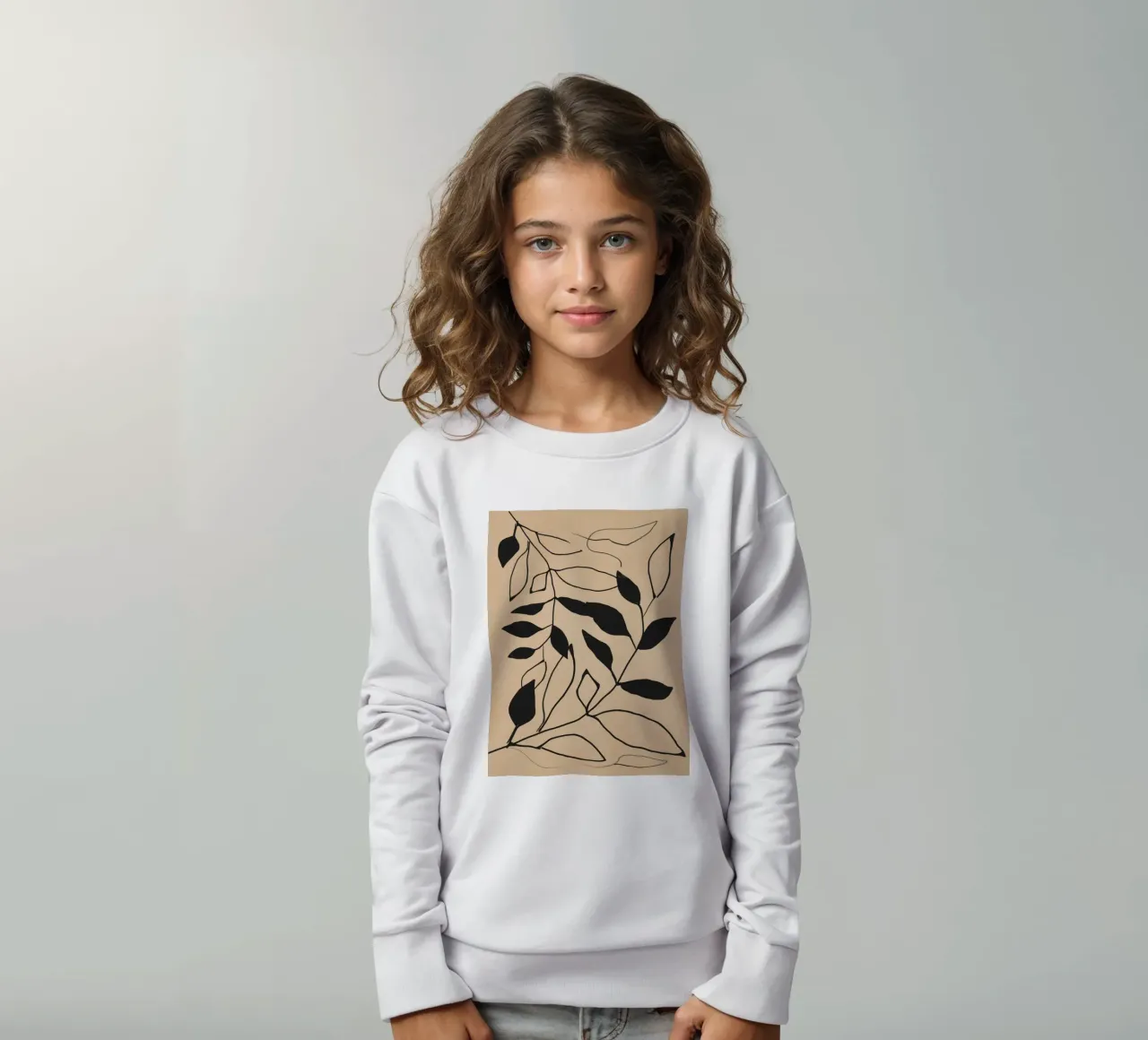 Linee botaniche felpa bambino da LeaDArt