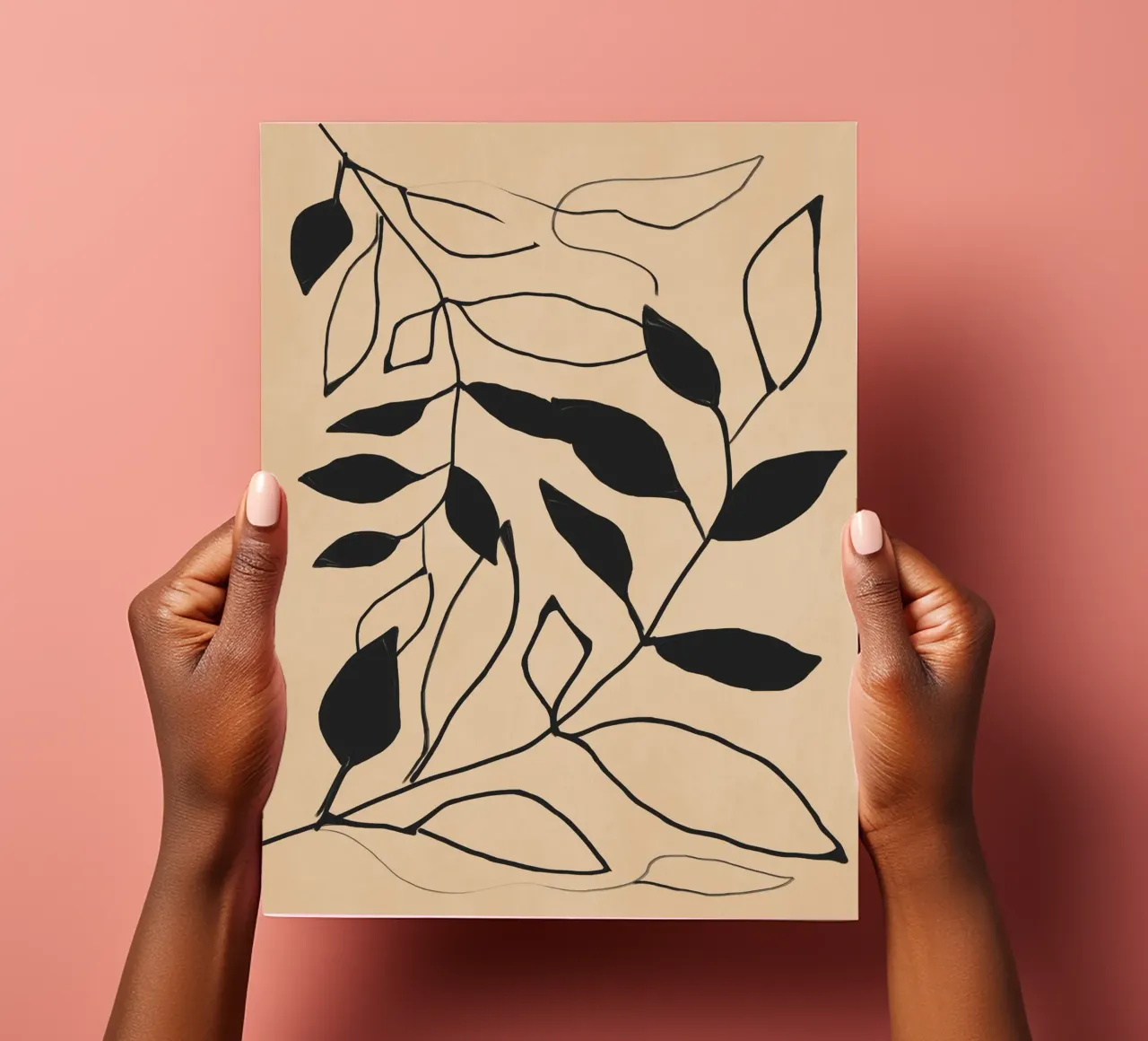 Linee botaniche foglio adesivo da LeaDArt