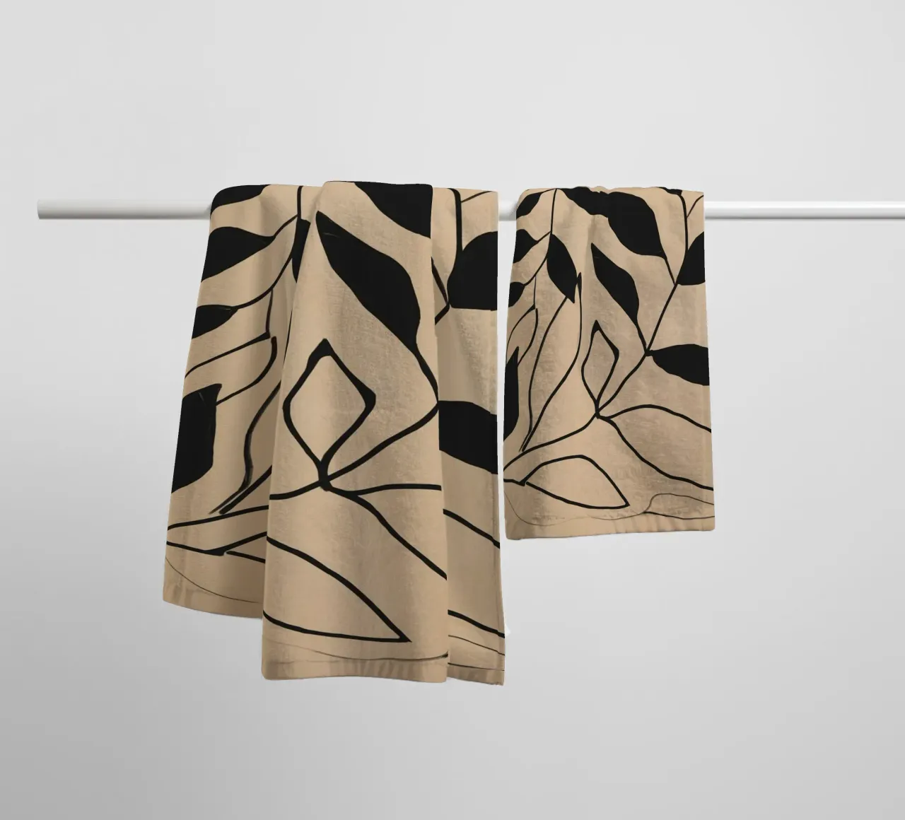 Linee botaniche asciugamano da bagno da LeaDArt