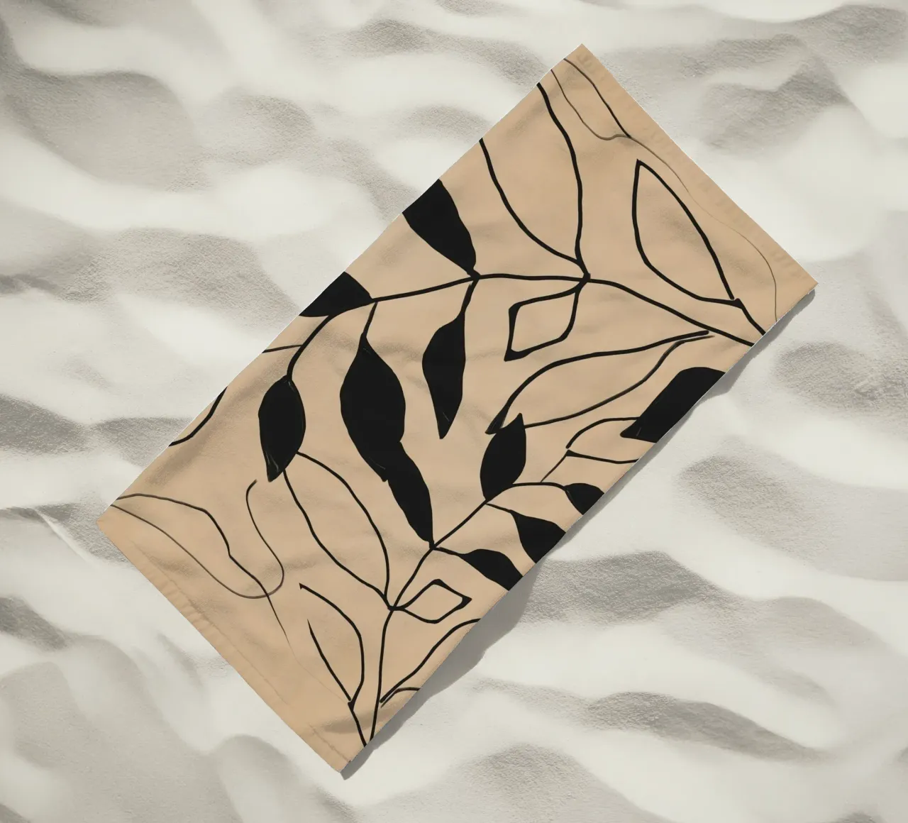 Linee botaniche telo mare da LeaDArt
