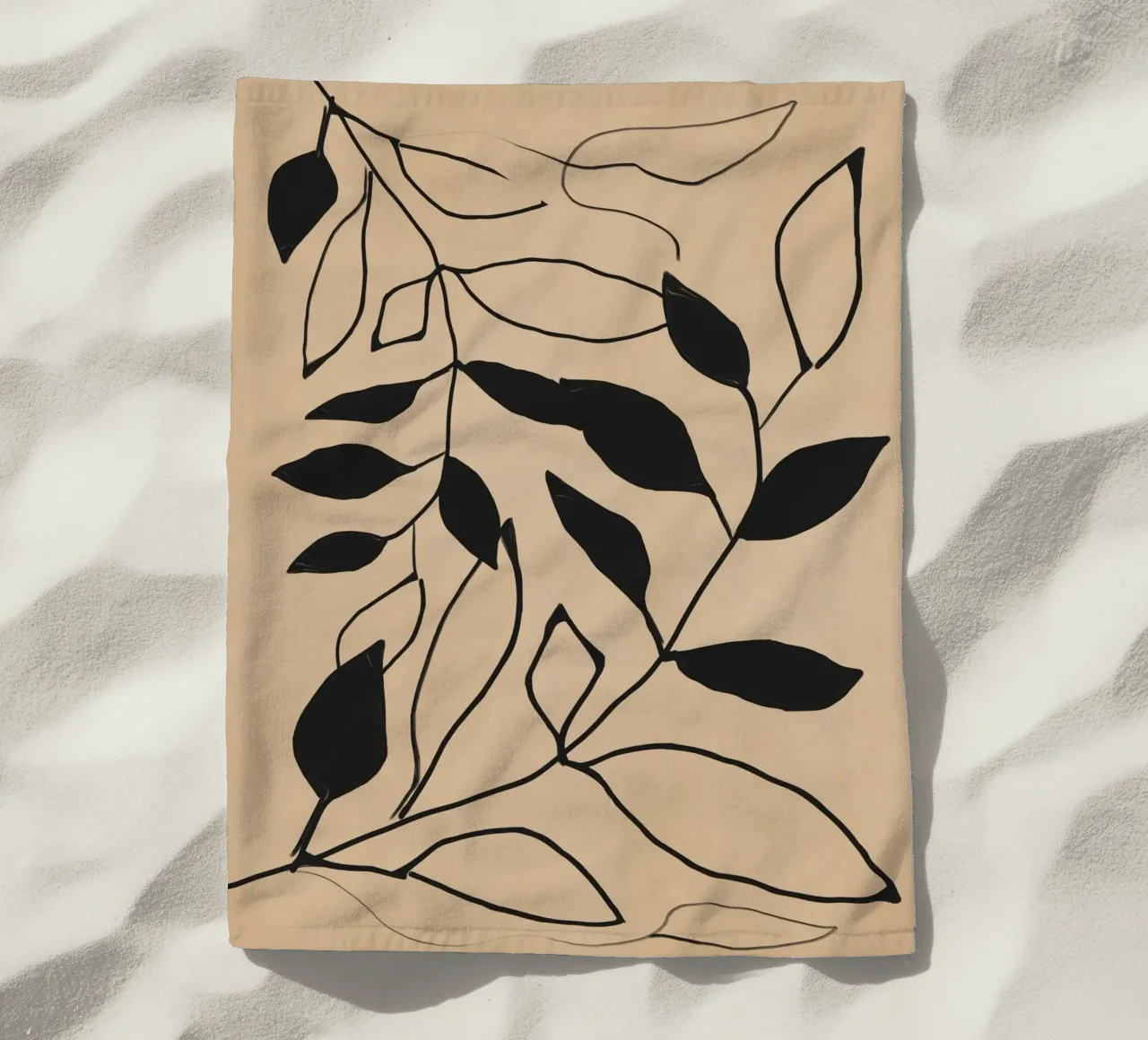 Linee botaniche telo mare da LeaDArt