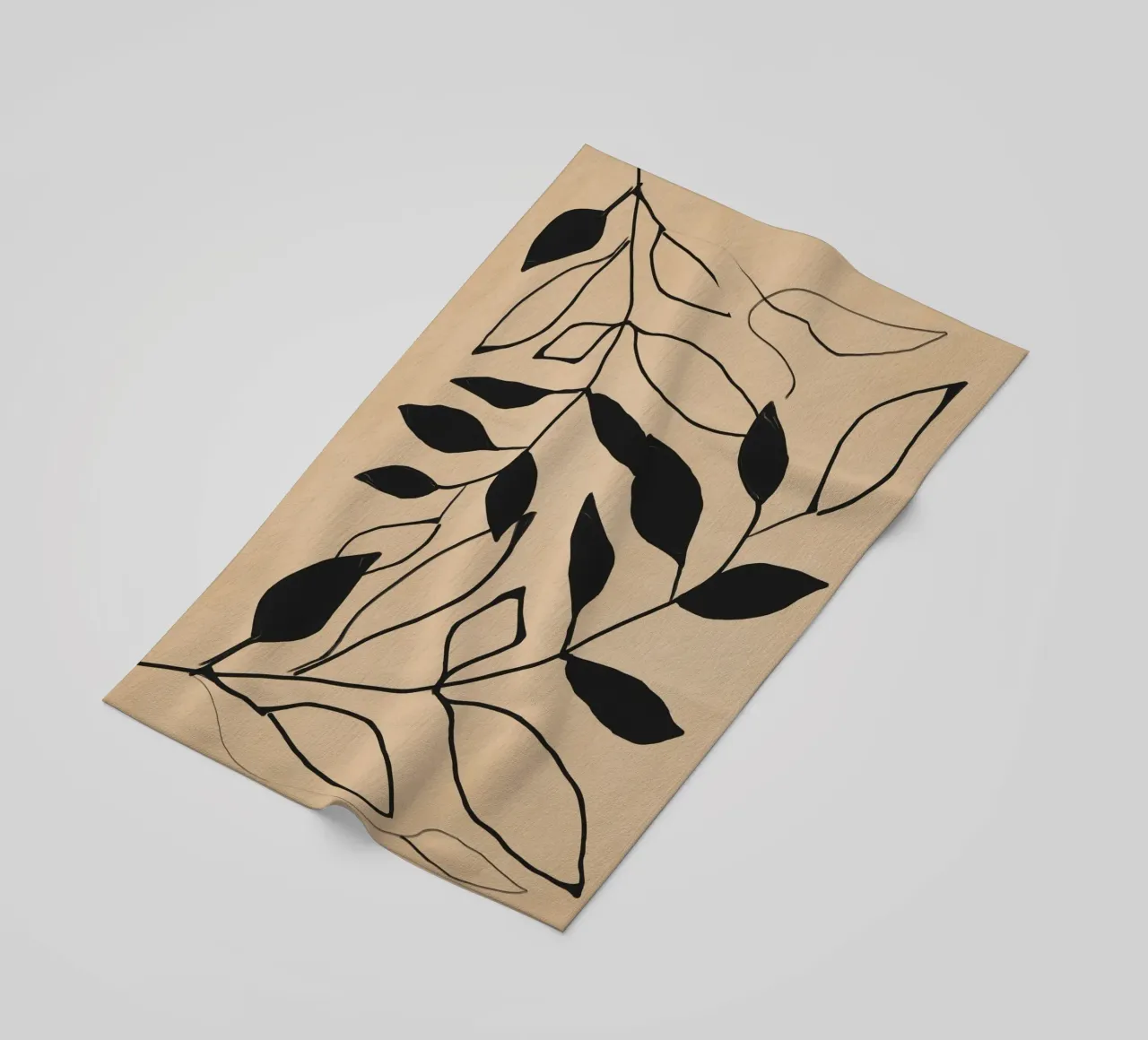 Linee botaniche telo mare da LeaDArt