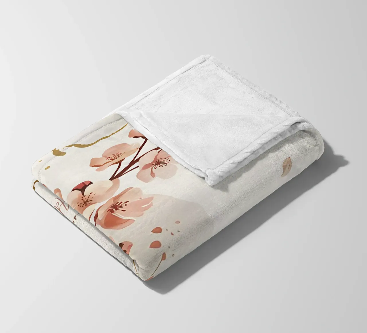 Messaggio personalizzato di una coppia di ciliegi in fiore coperta in pile da Beyond the Brush