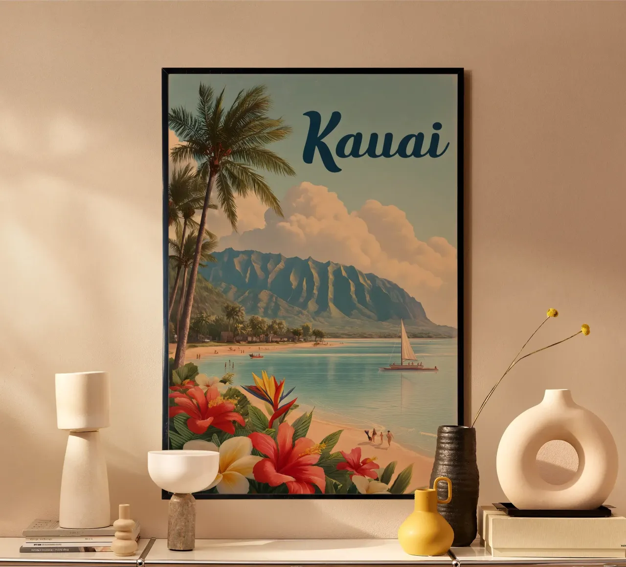 Kauai Hawaii vintage Reiseplakat Poster von Vintage Travel Art