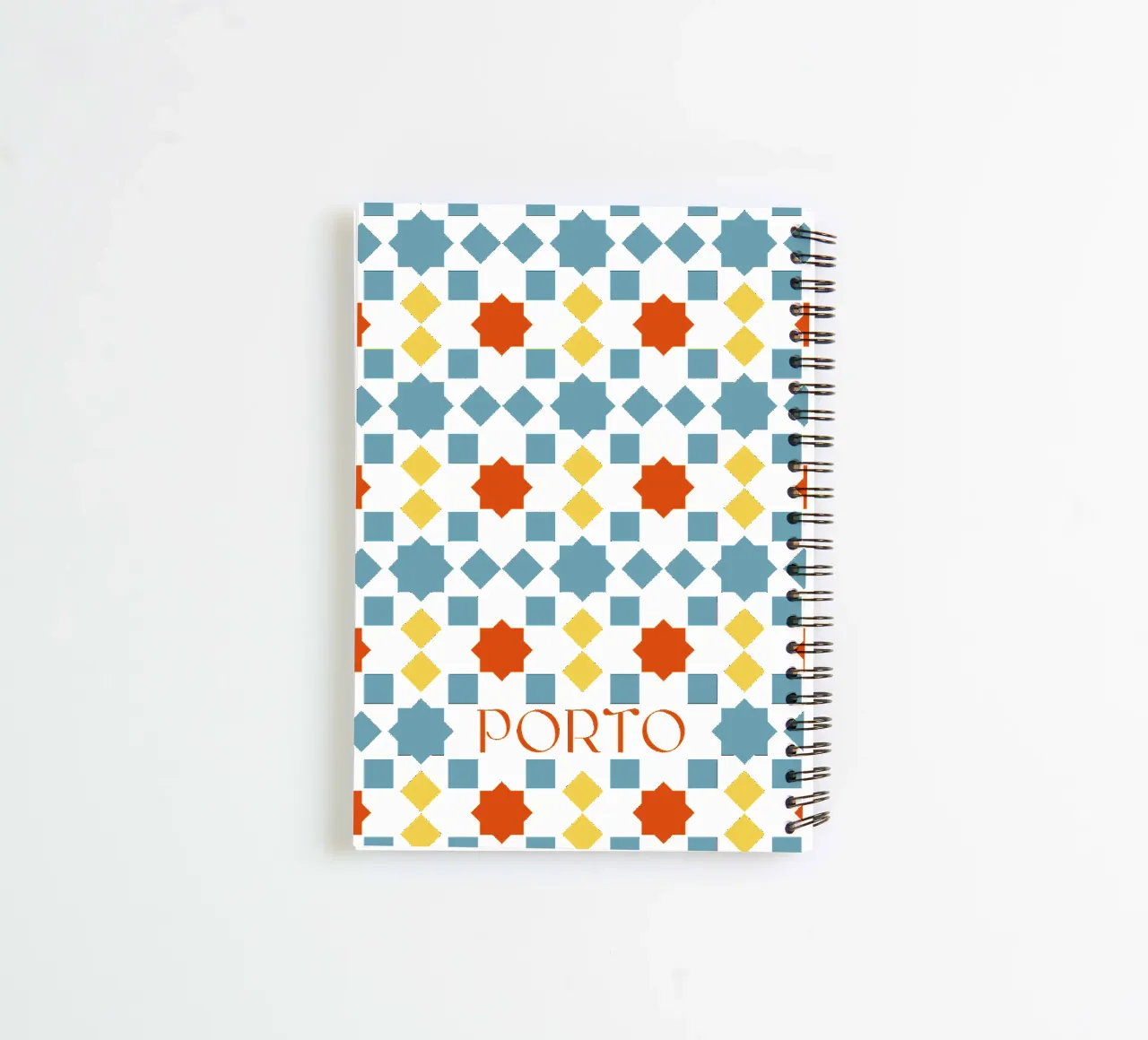 Porto Portugal - Azulejos Fliesen Geometrisch spiral notebook by pierosvisuals