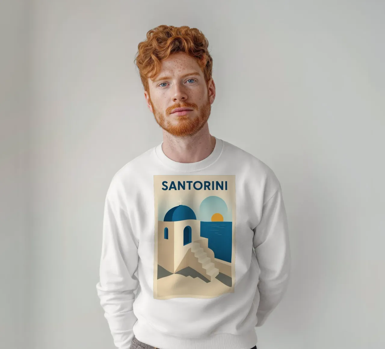 Santorini - Il blu dei sogni felpa da JETLAG | affiches voyage