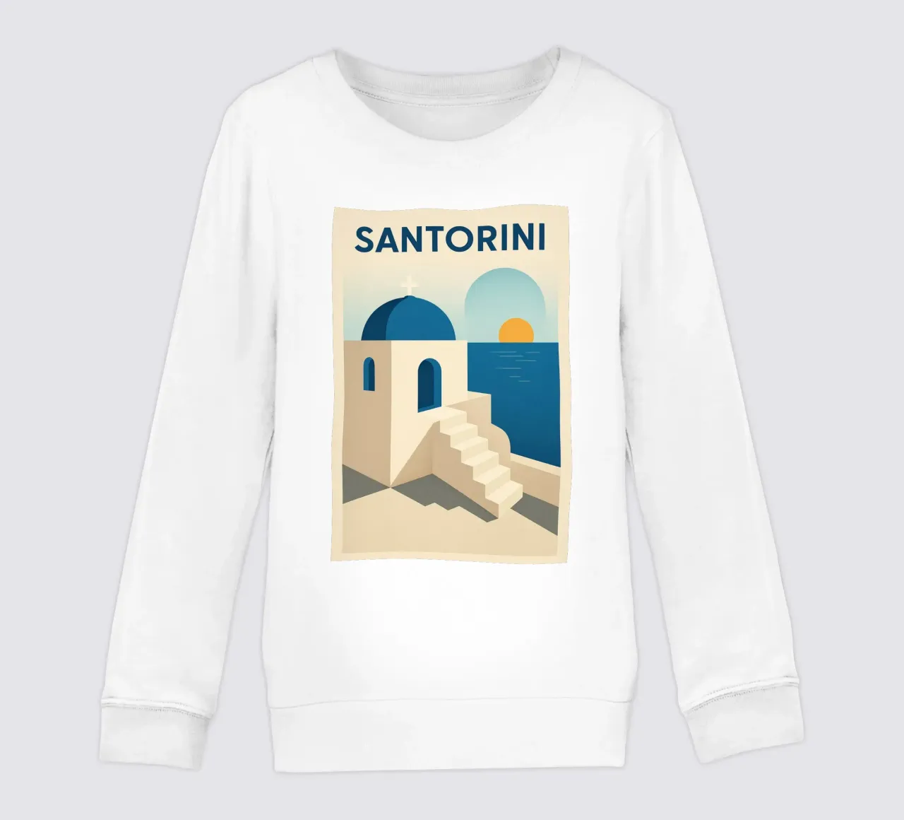 Santorini - El azul de los sueños sudadera para niño de JETLAG | affiches voyage