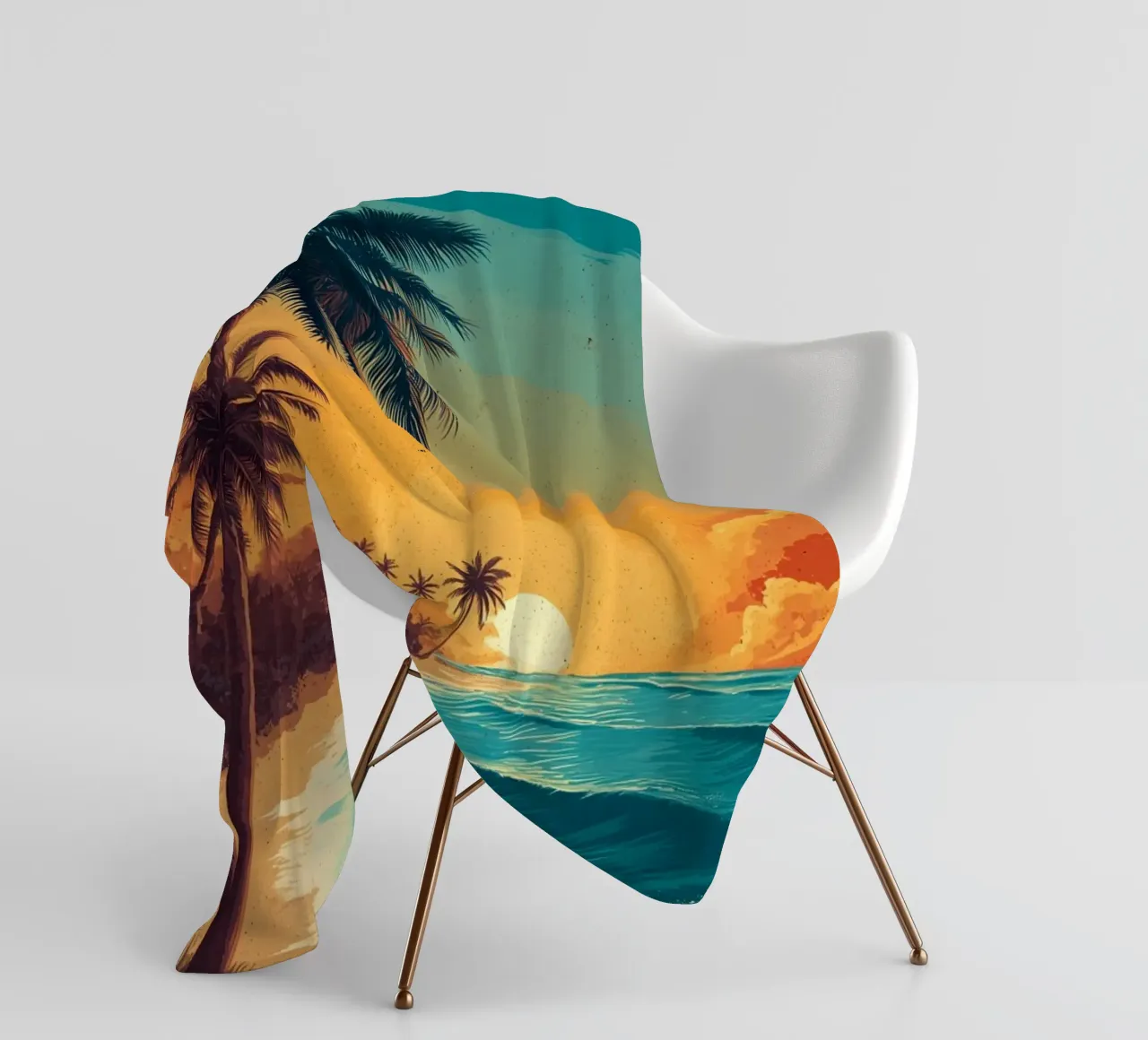 Isole Turks e Caicos coperta in pile da Vintage Travel Art