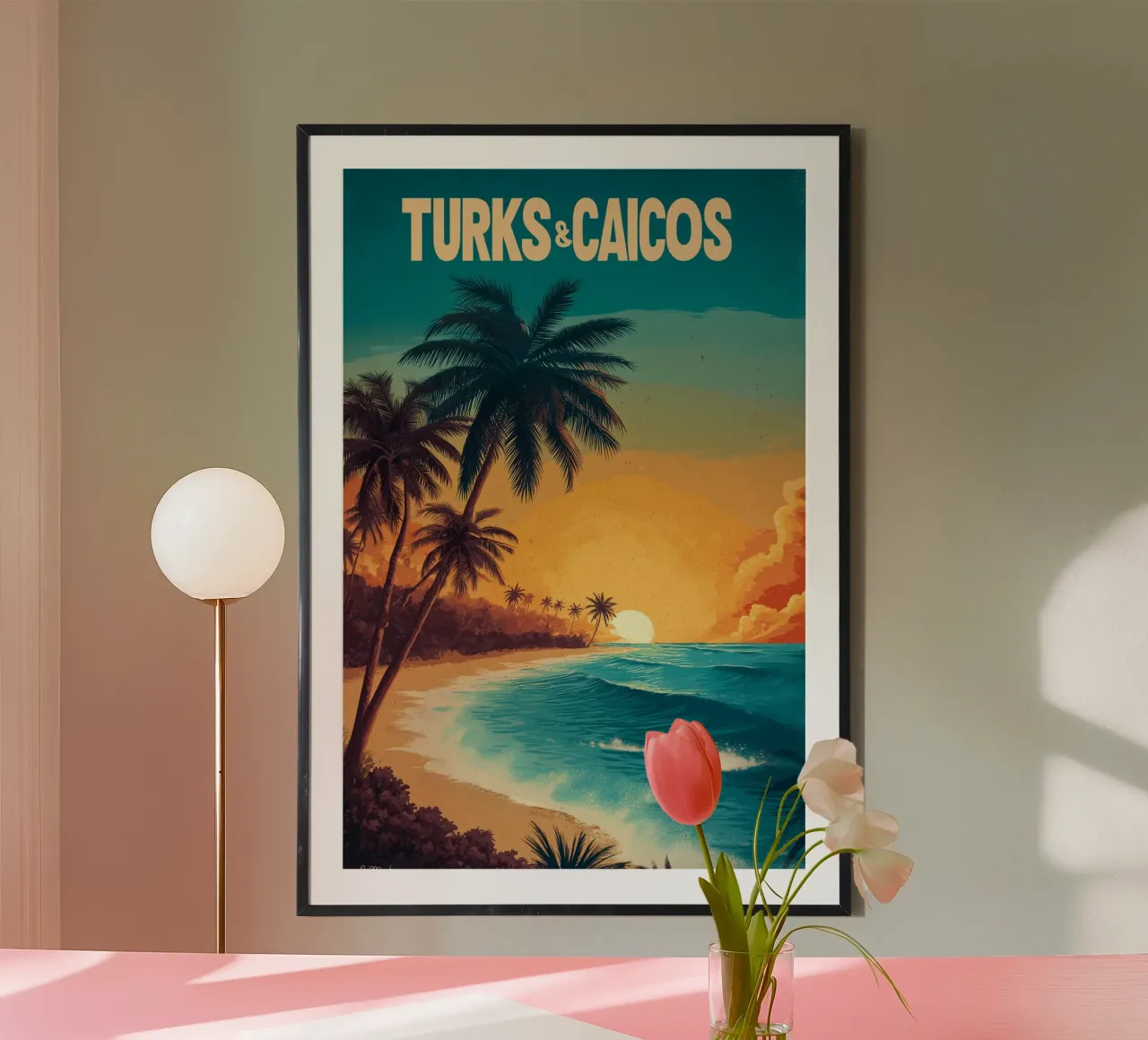 Isole Turks e Caicos carta hahnemühle da Vintage Travel Art