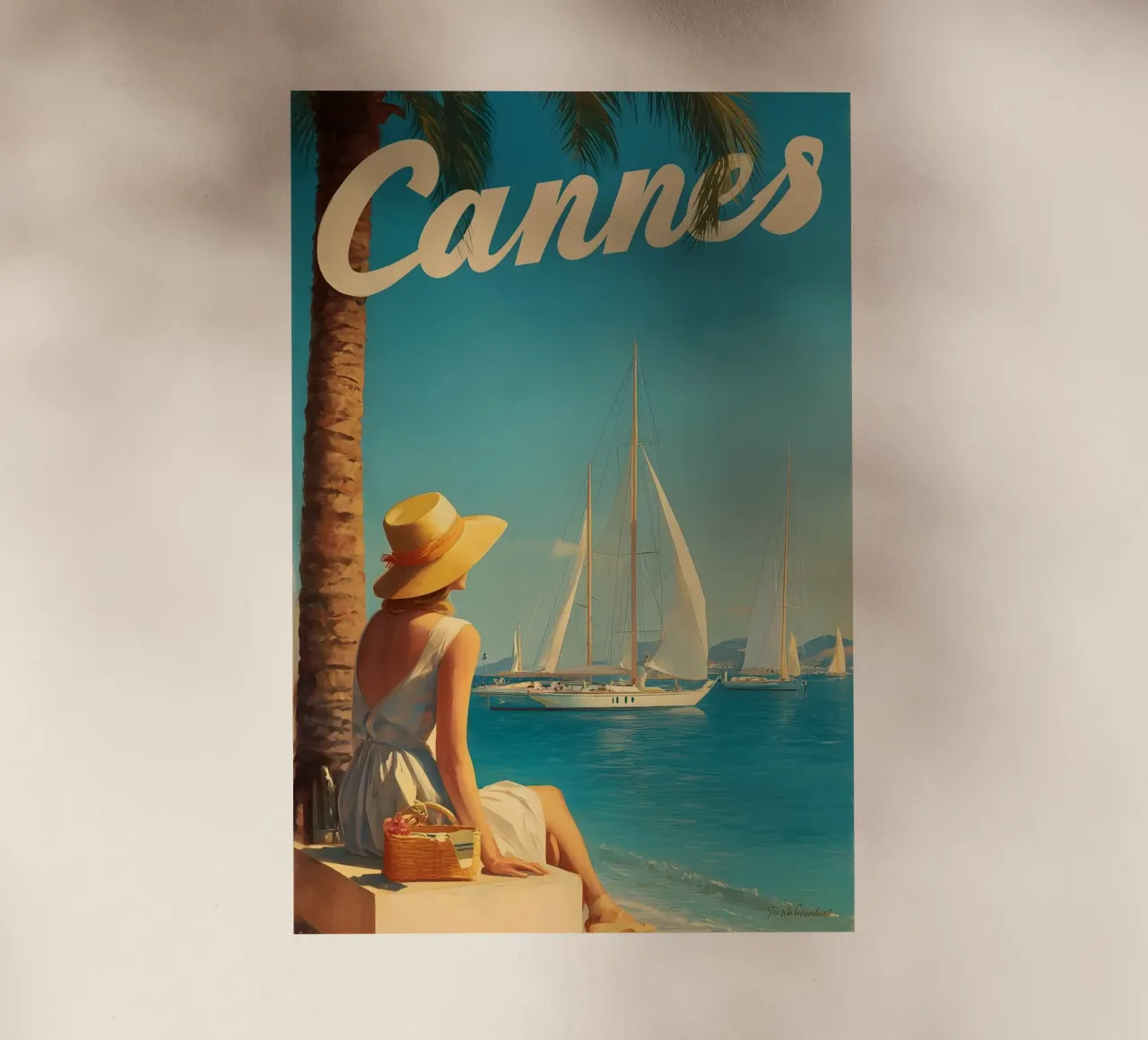 Manifesti di viaggio d'epoca di Cannes pellicola backlit da Vintage Travel Art