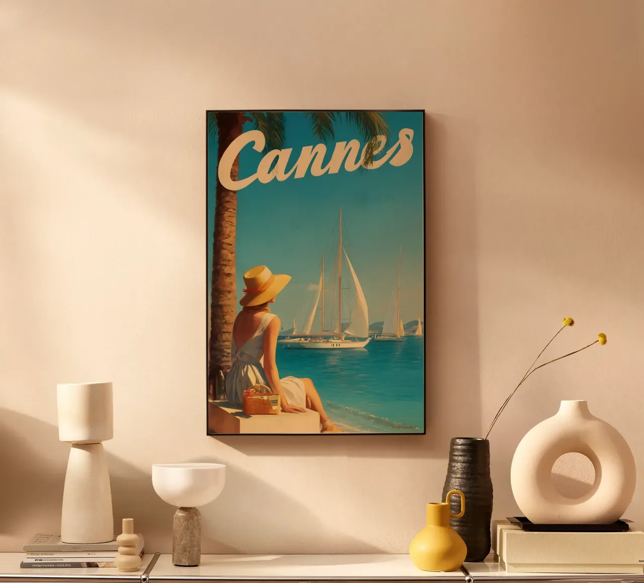 Manifesti di viaggio d'epoca di Cannes plexiglass da Vintage Travel Art