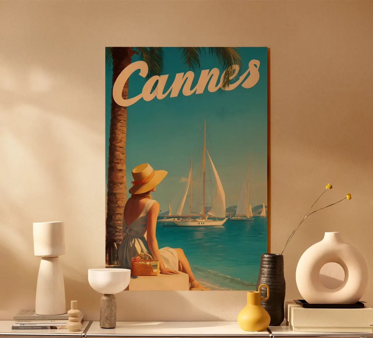 Manifesti di viaggio d'epoca di Cannes plexiglass da Vintage Travel Art