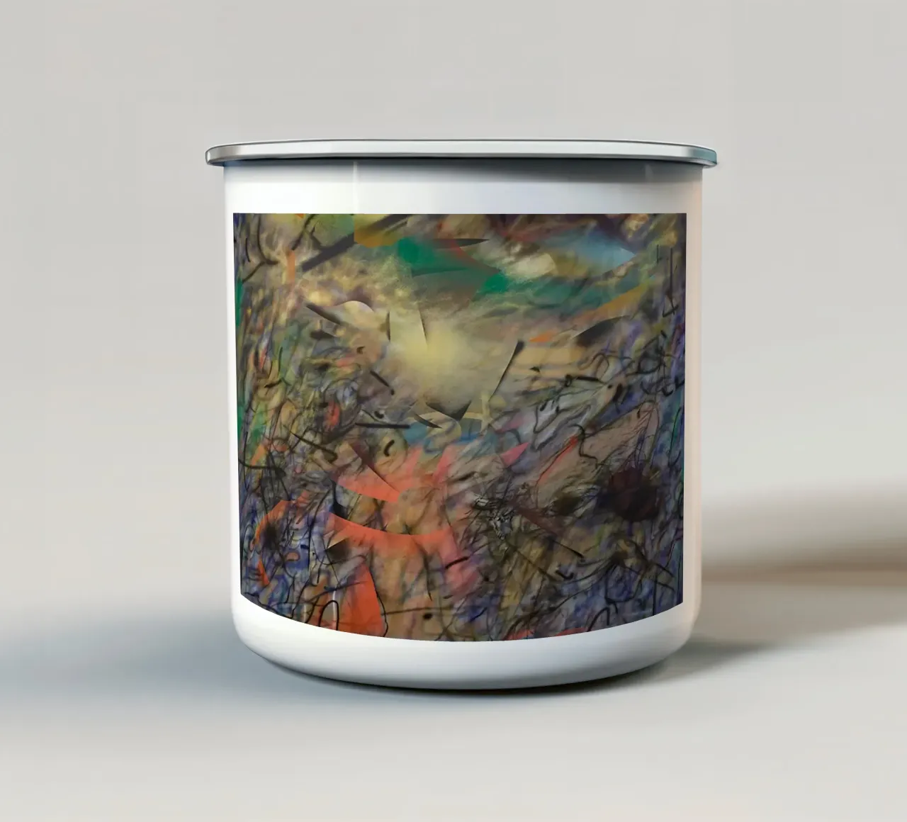 Lo spazio di mezz'ora tazza in smalto da Ruthie-Talavera