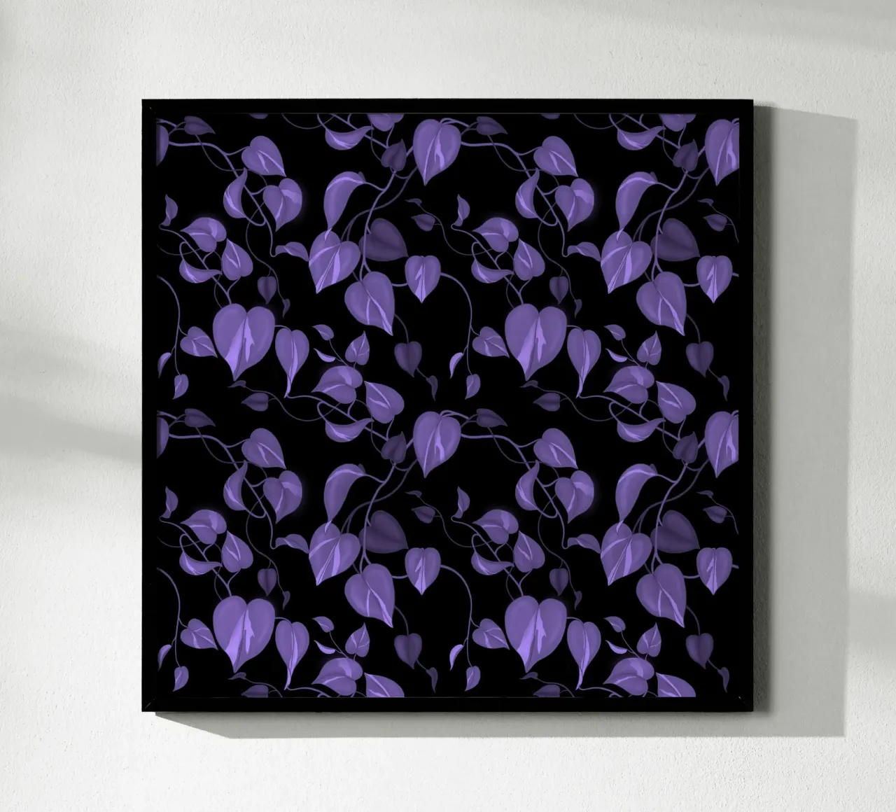 Philodendron Purple poster with wooden frame by Vivi Nicolin