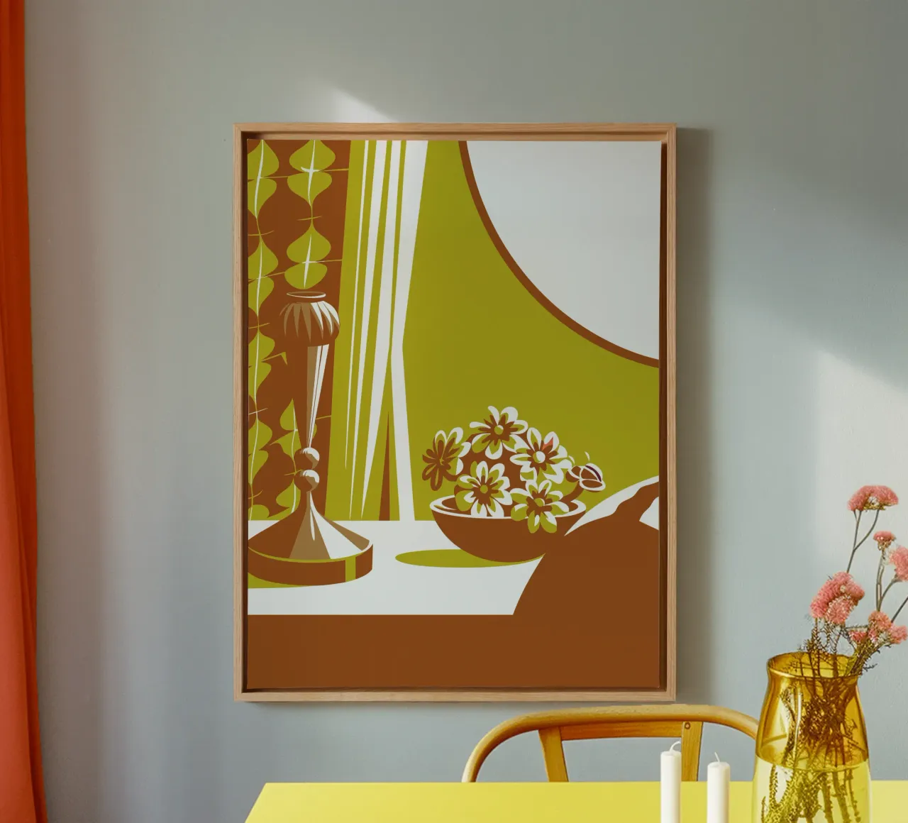 Fiori d'epoca tela con Cornice a cassetta da STORE PRESENCE