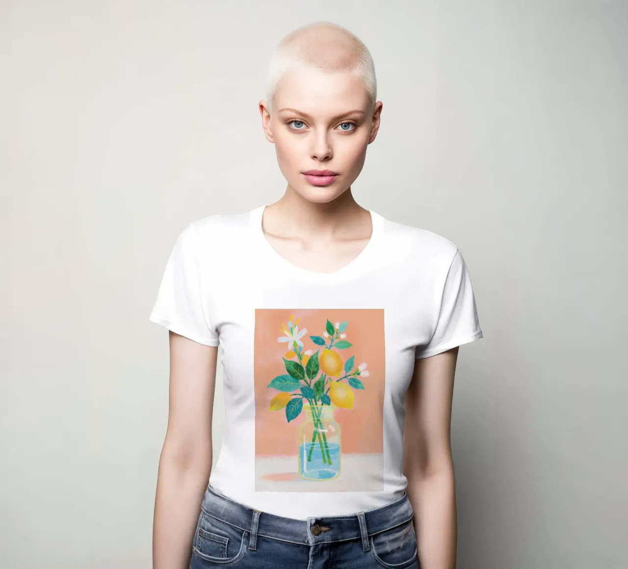 Lemon Bloom in a Jar t-shirt da donna da Attaboy Dsgn