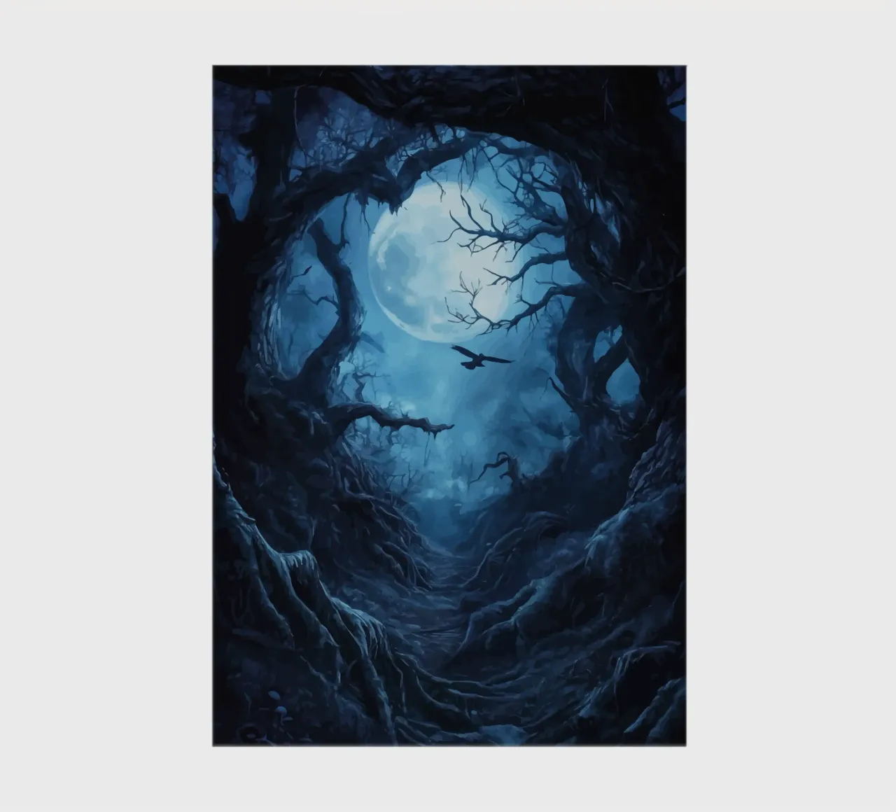 Path in the dark moonlit forest notebook by pixelbull - medieval art and more