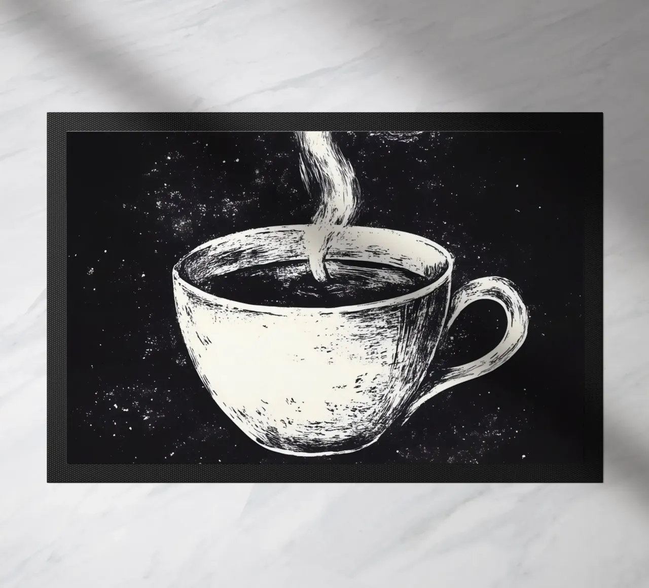 Caffè nero nel cosmo zerbino da pixelbull - medieval art and more