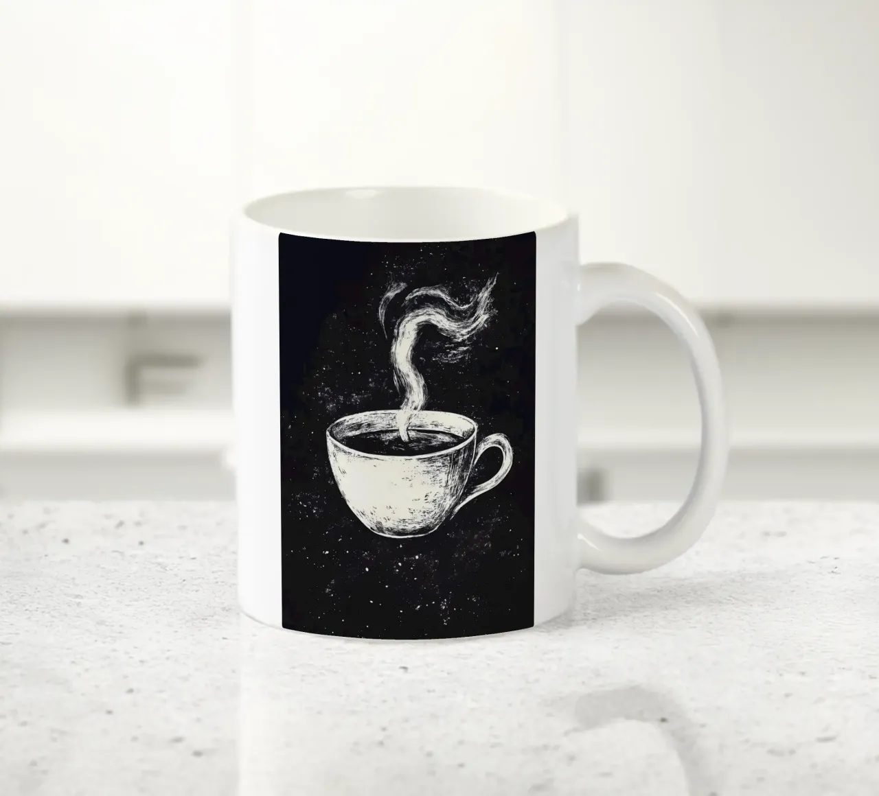 Caffè nero nel cosmo tazza in ceramica da pixelbull - medieval art and more