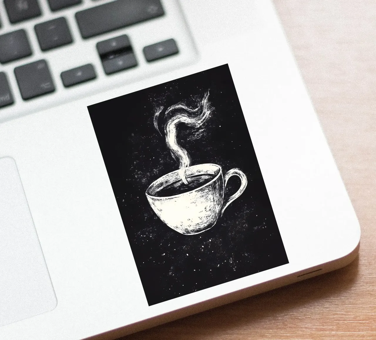 Schwarzer Kaffee im Kosmos Sticker von pixelbull - medieval art and more