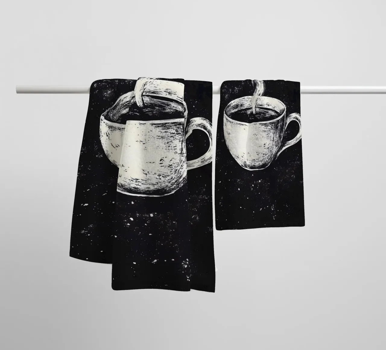 Caffè nero nel cosmo asciugamano da bagno da pixelbull - medieval art and more