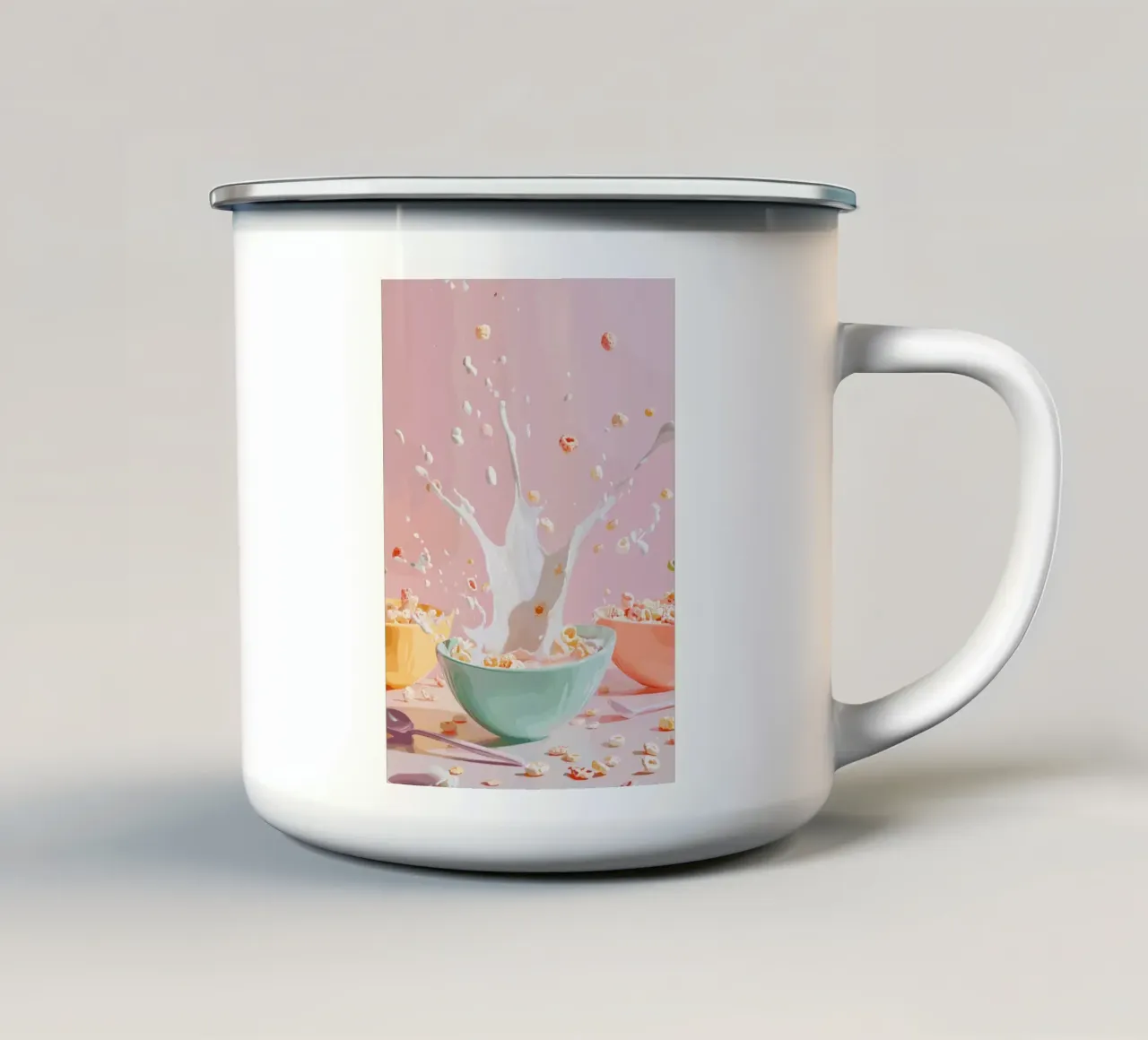 Momento di cereali colorati tazza in smalto da pixelbull - medieval art and more