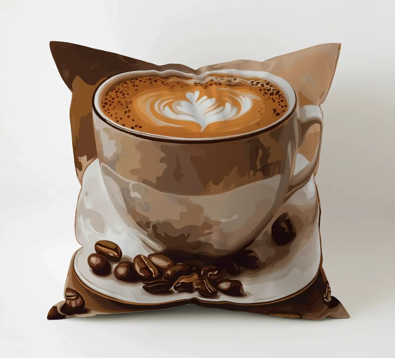 Latte art in un morbido color caffè cuscino da pixelbull - medieval art and more