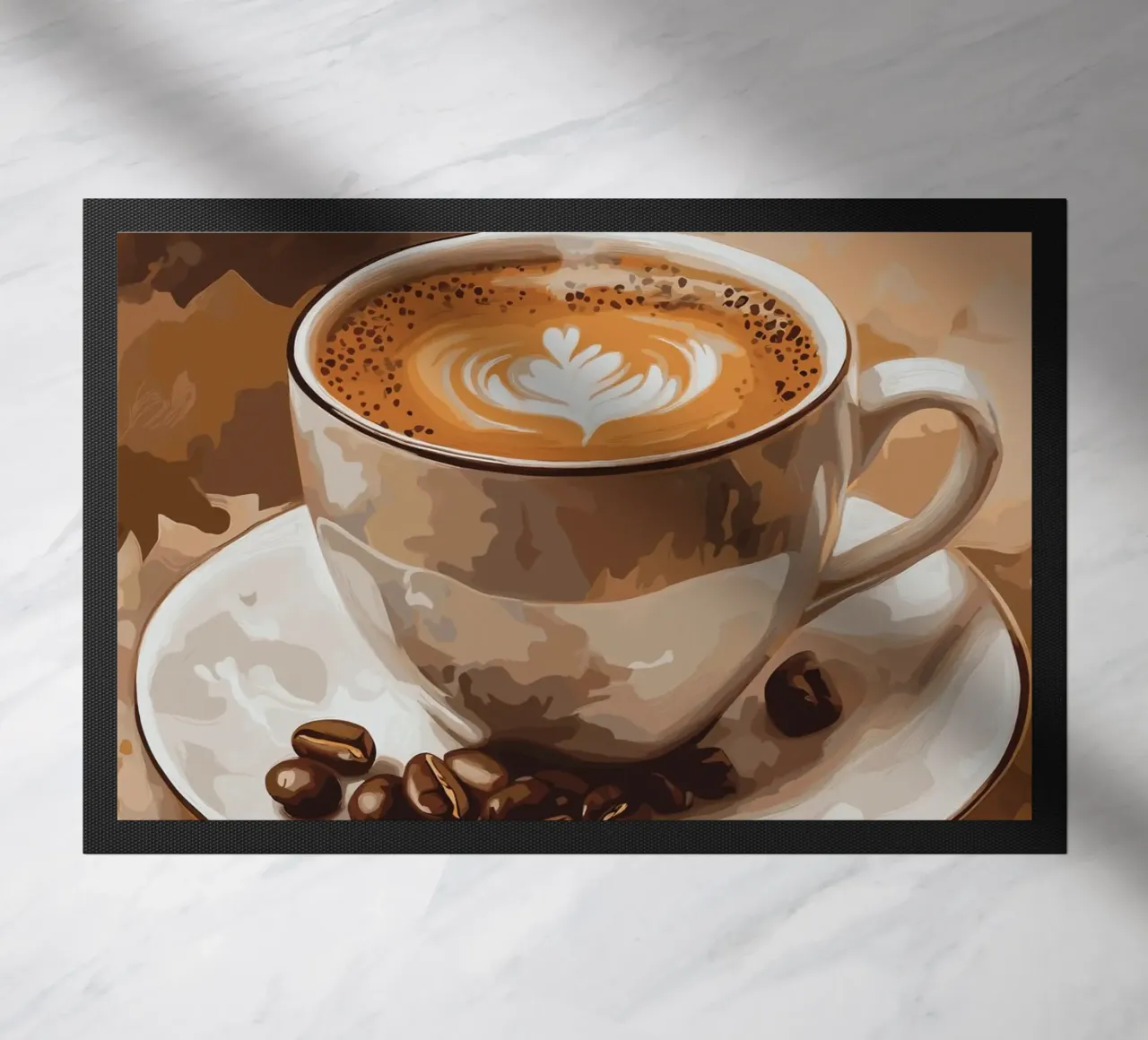 Latte art in un morbido color caffè zerbino da pixelbull - medieval art and more