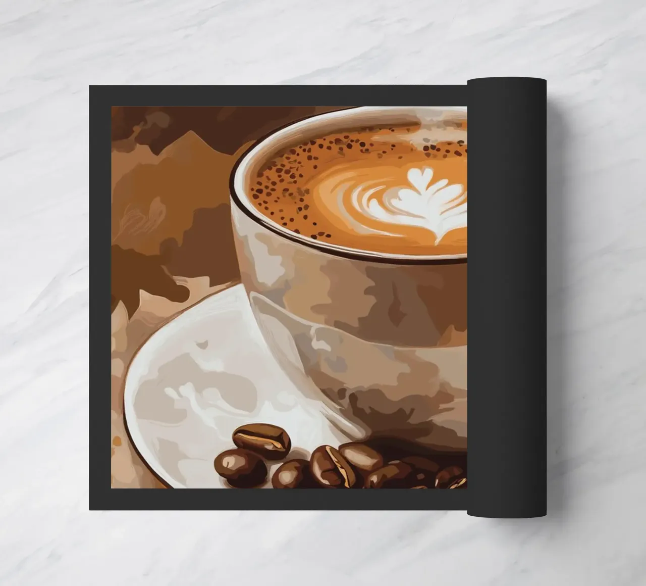 Latte art in un morbido color caffè zerbino da pixelbull - medieval art and more