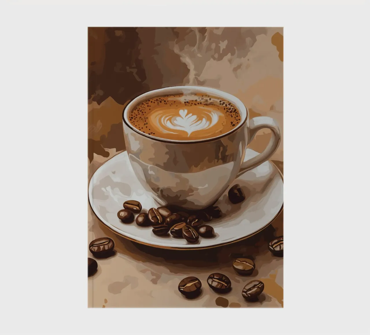 Latte art in a soft coffee colour notebook by pixelbull - medieval art and more