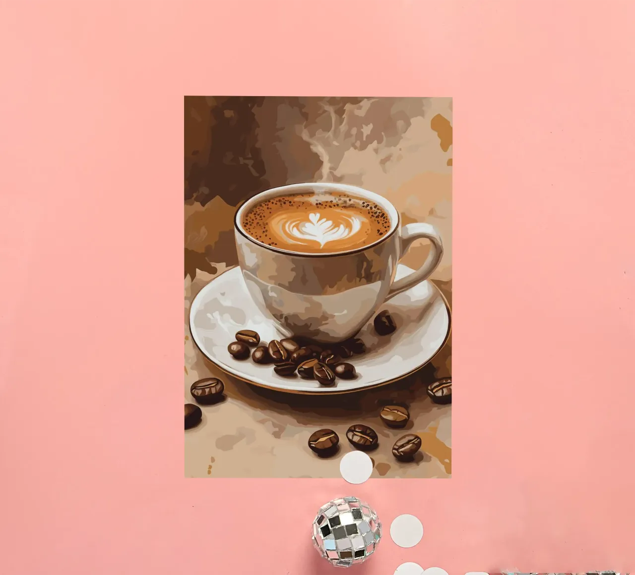 Latte art in un morbido color caffè adesivo da pixelbull - medieval art and more