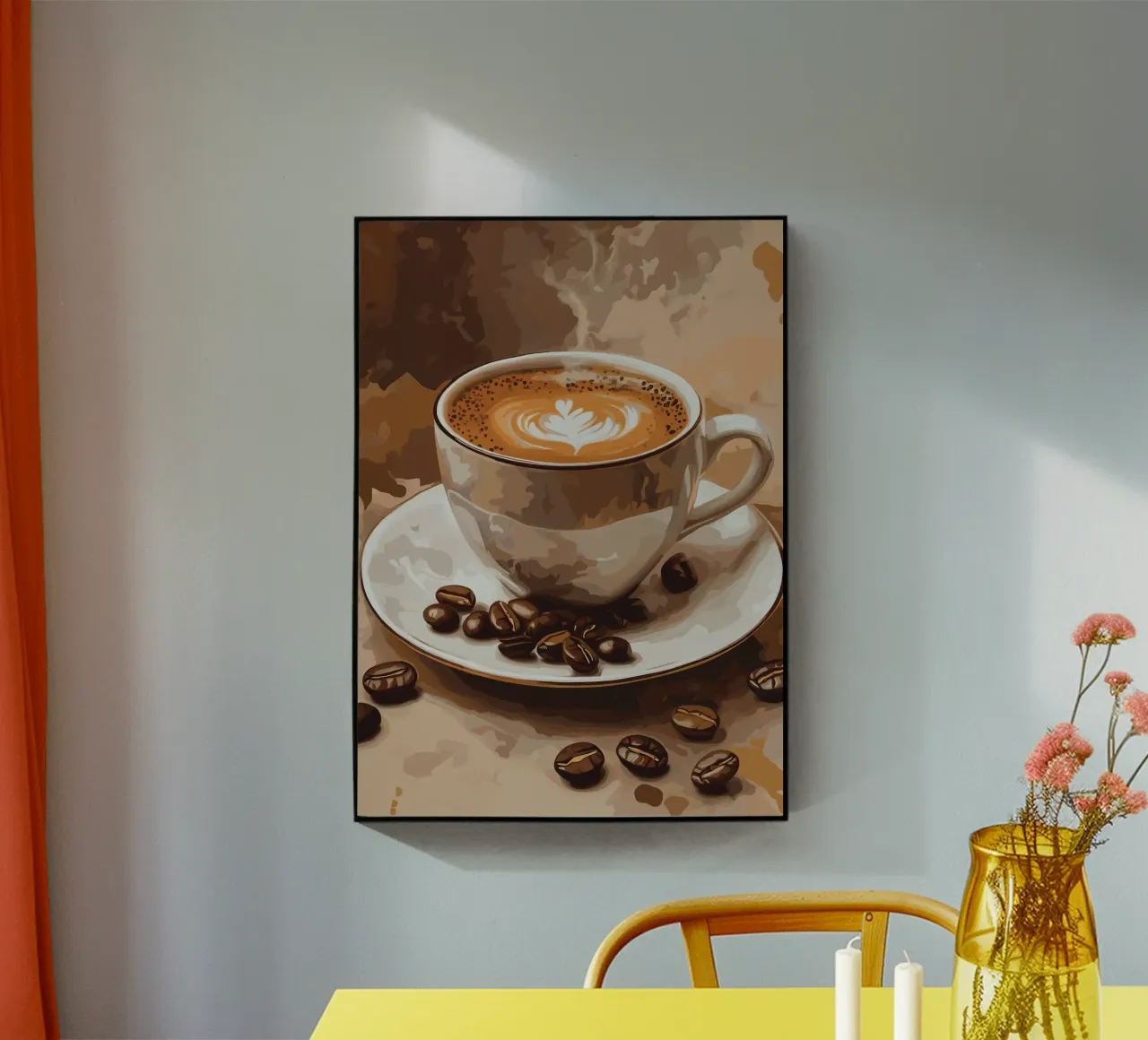 Latte art in un morbido color caffè plexiglass da pixelbull - medieval art and more