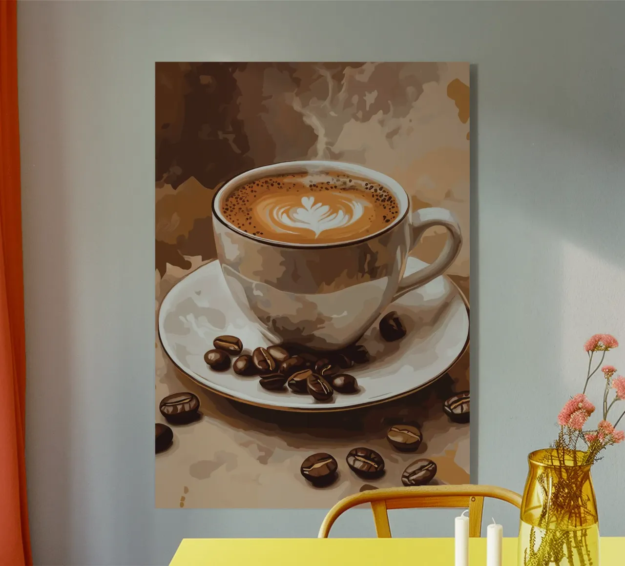 Latte art in un morbido color caffè plexiglass da pixelbull - medieval art and more
