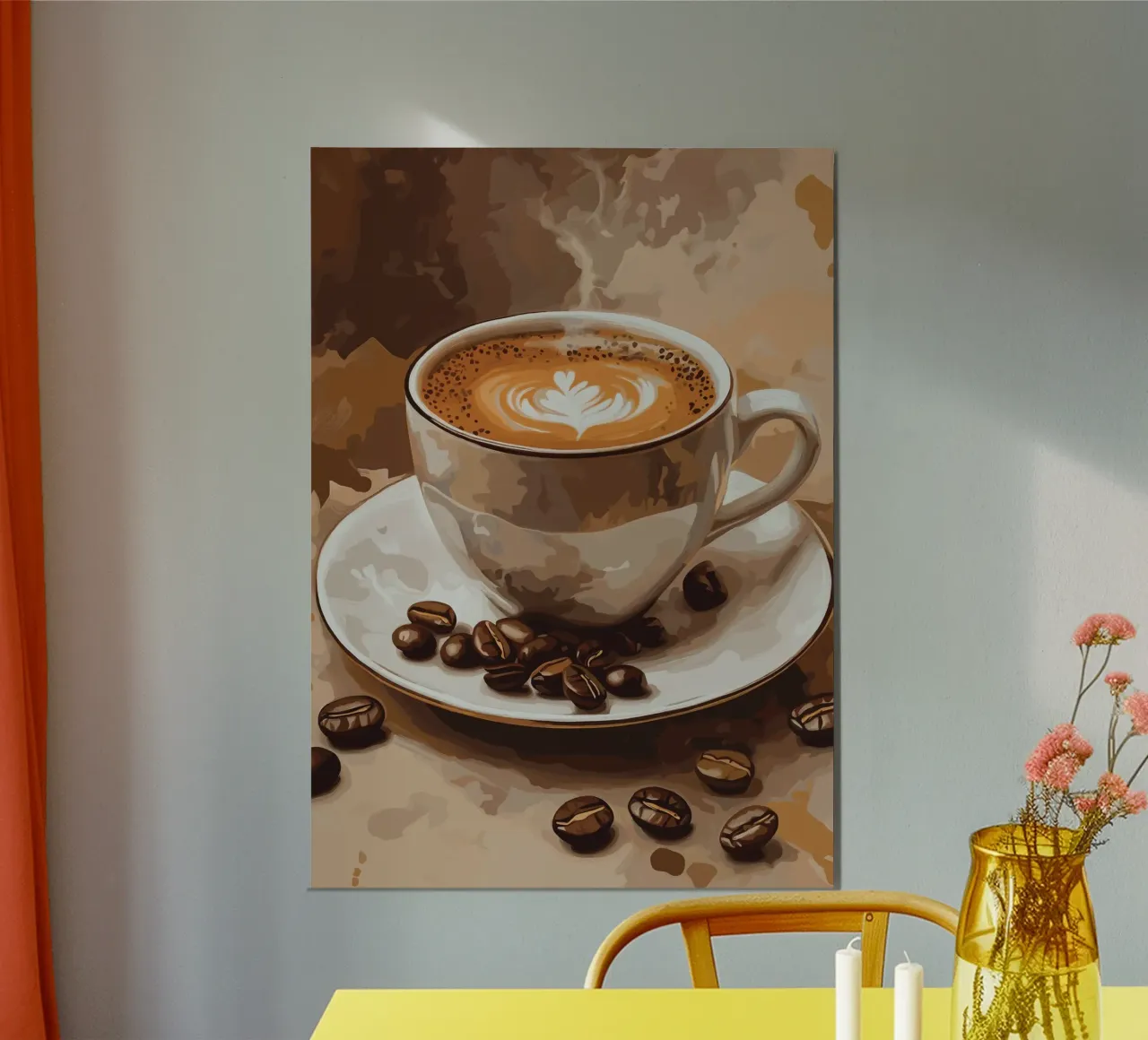Latte art in un morbido color caffè alluminio dibond da pixelbull - medieval art and more
