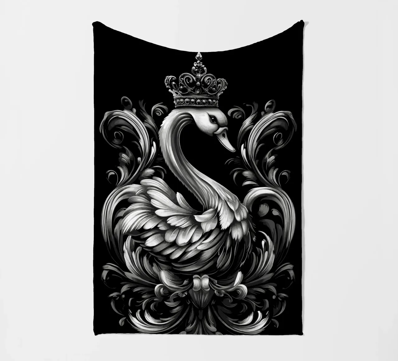 Cigno reale in stile barocco coperta in pile da pixelbull - medieval art and more