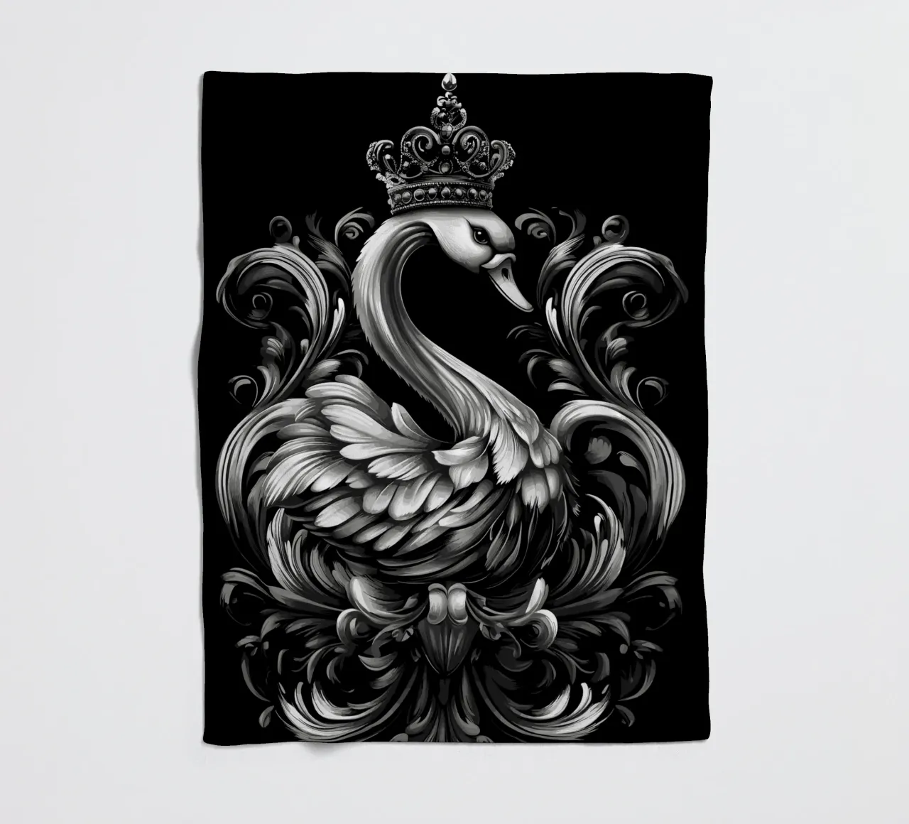 Cigno reale in stile barocco coperta in pile da pixelbull - medieval art and more