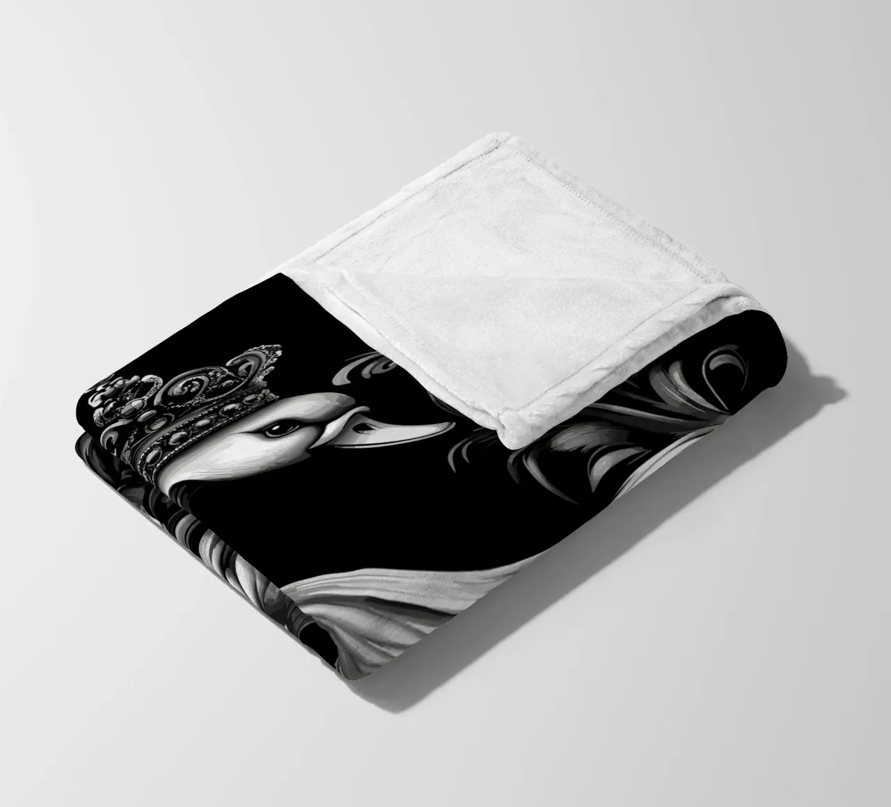 Cigno reale in stile barocco coperta in pile da pixelbull - medieval art and more