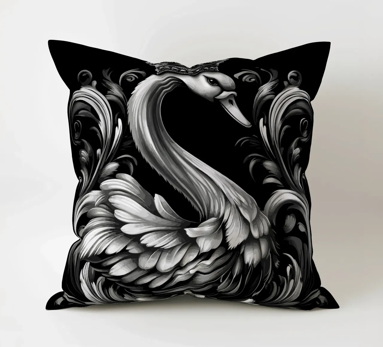 Cigno reale in stile barocco cuscino da pixelbull - medieval art and more