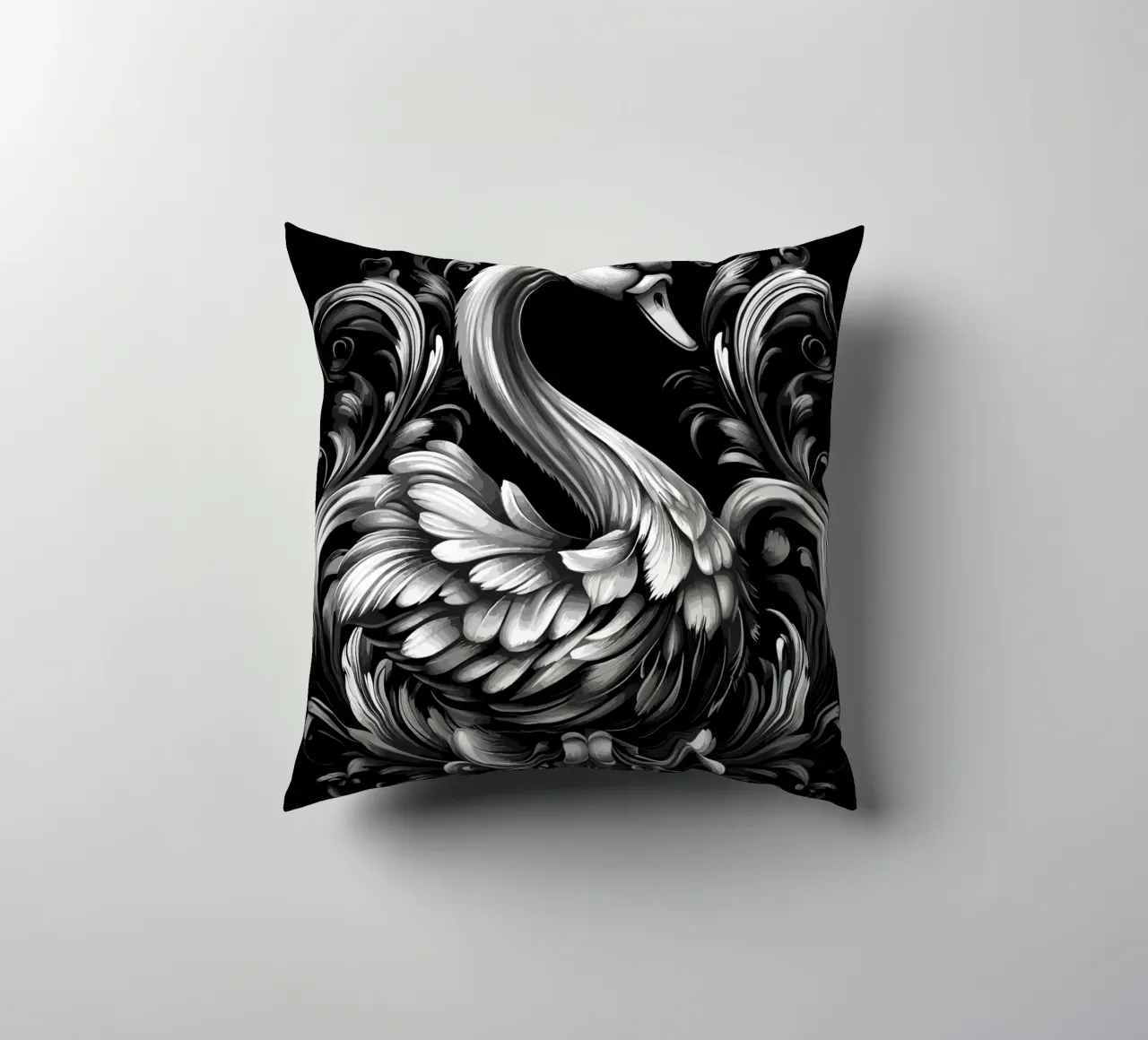 Cigno reale in stile barocco cuscino da pixelbull - medieval art and more