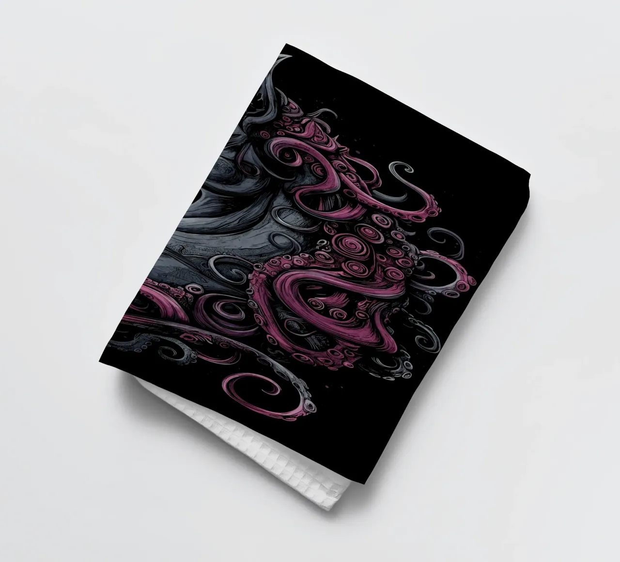 Dark unicorn with tentacled mane tea towel by pixelbull - medieval art and more