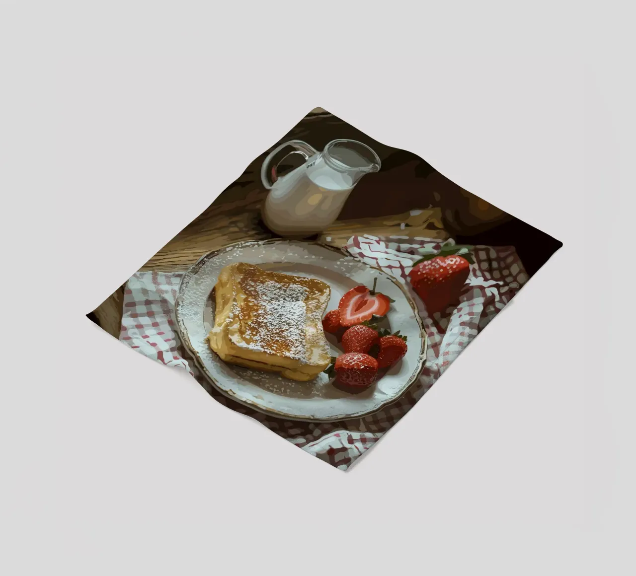 French toast and strawberries by the window fleece blanket by pixelbull - medieval art and more